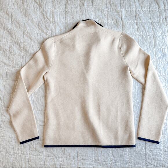 J.Crew Tipped Sweater Blazer Ivory White XS Button Cardigan Sweater - Picture 5 of 9